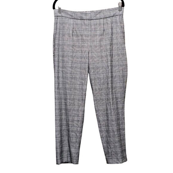ARITIZIA BABATON Dexter Pants Women's Size 10 Glen Plaid Black Cream Ankle Pocke - Picture 1 of 10